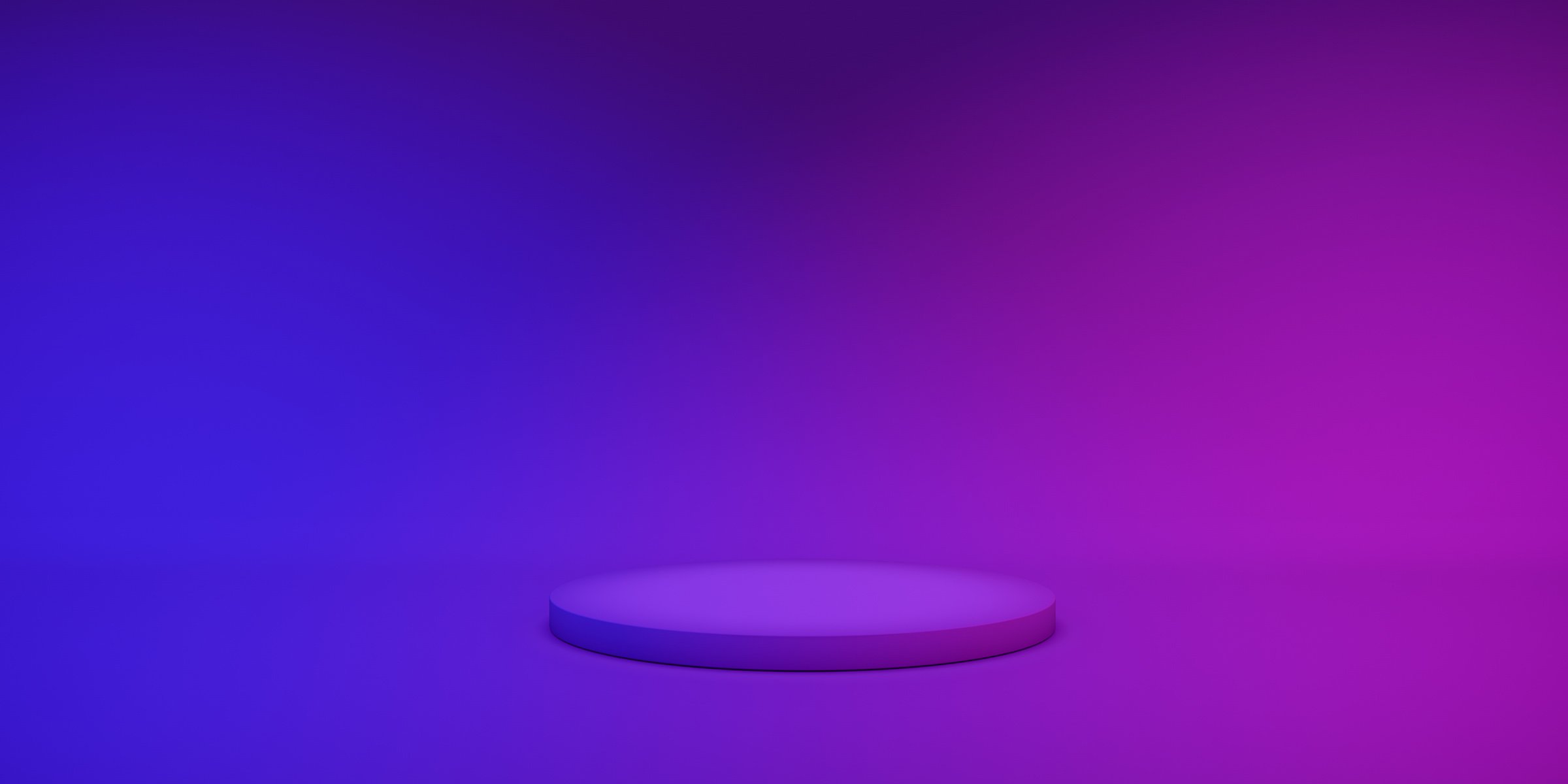 Round Podium on Purple Gradient Background